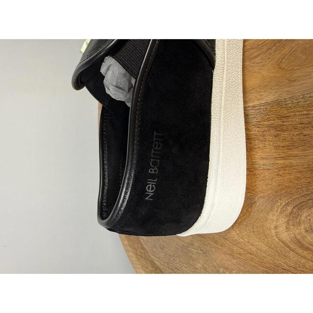 Neil Barrett Black Leather Slip-On Sneakers Unisex EU 38 NWB - Picture 9 of 11